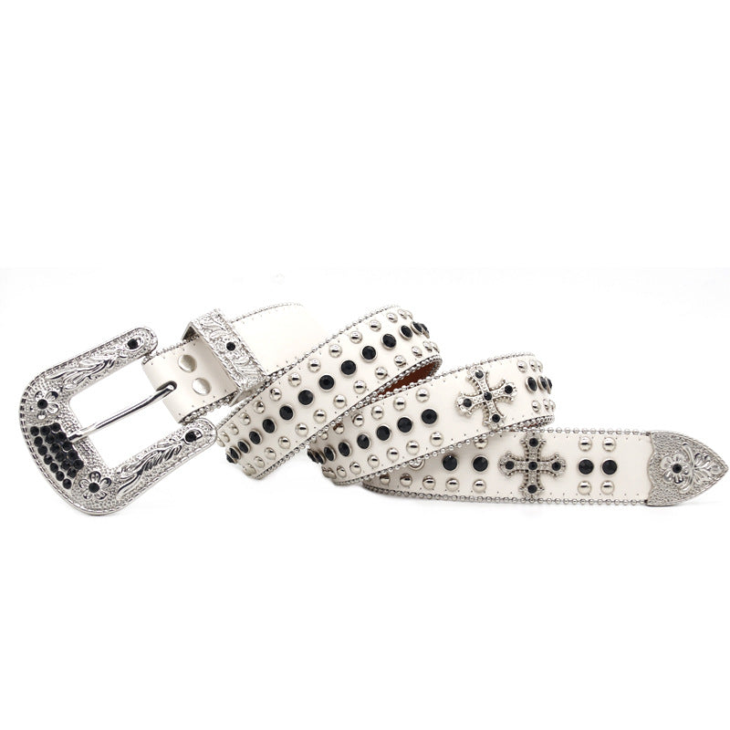 Hip-hop punk rhinestone belt punk style