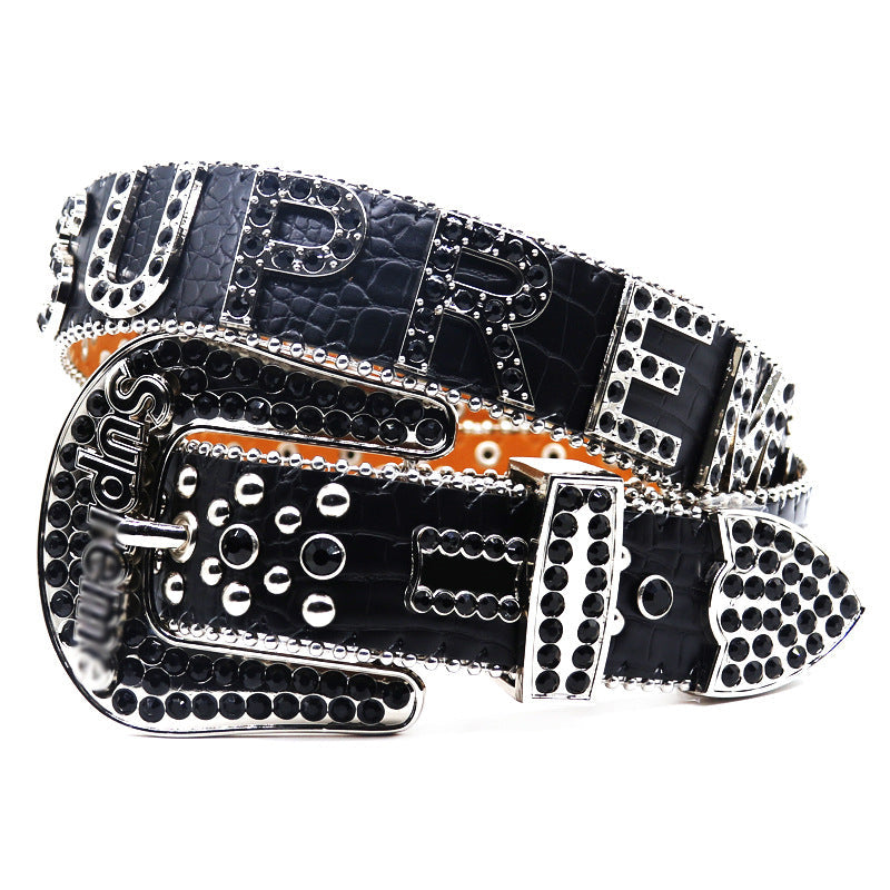 Hip-hop punk rhinestone belt punksurprise accessories