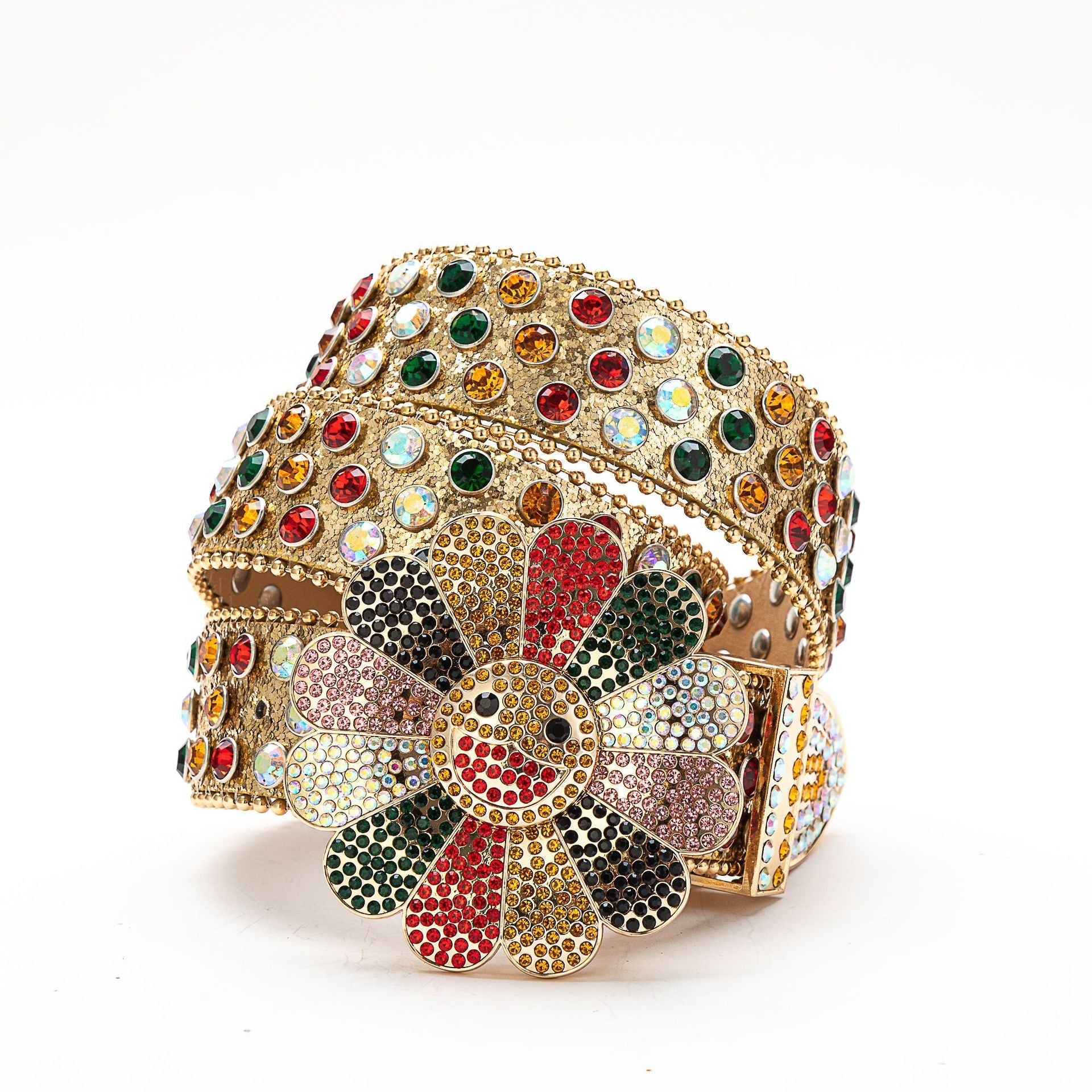 Hip-hop punk rhinestone belt alloy sunflower accessories punk hip-hop style