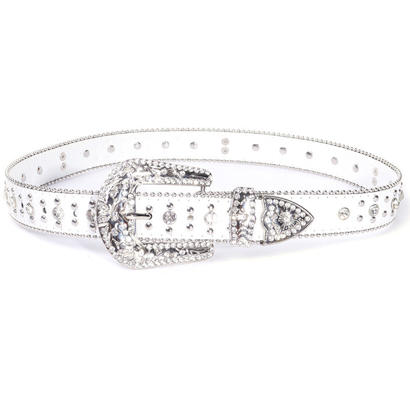 Hip-hop punk rhinestone belt punk style