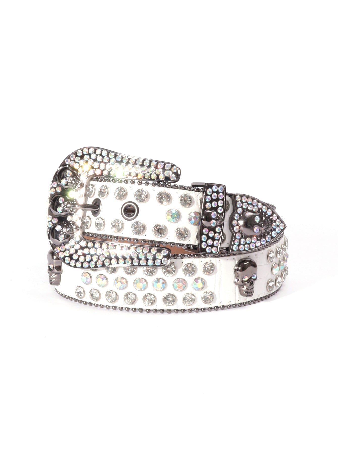 Hip-hop punk rhinestone belt punk style skull