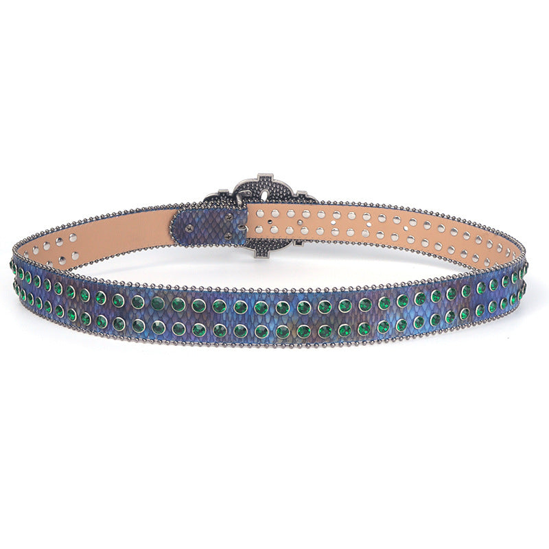 Hip-hop punk rhinestone belt s plate accessories