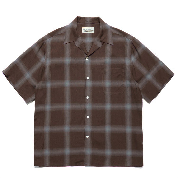 GUILTYPARTIES TIGER Shirts 23SS Striped Plaid Polka Dot Hawaiian Rayon Short Sleeve Shirt Men