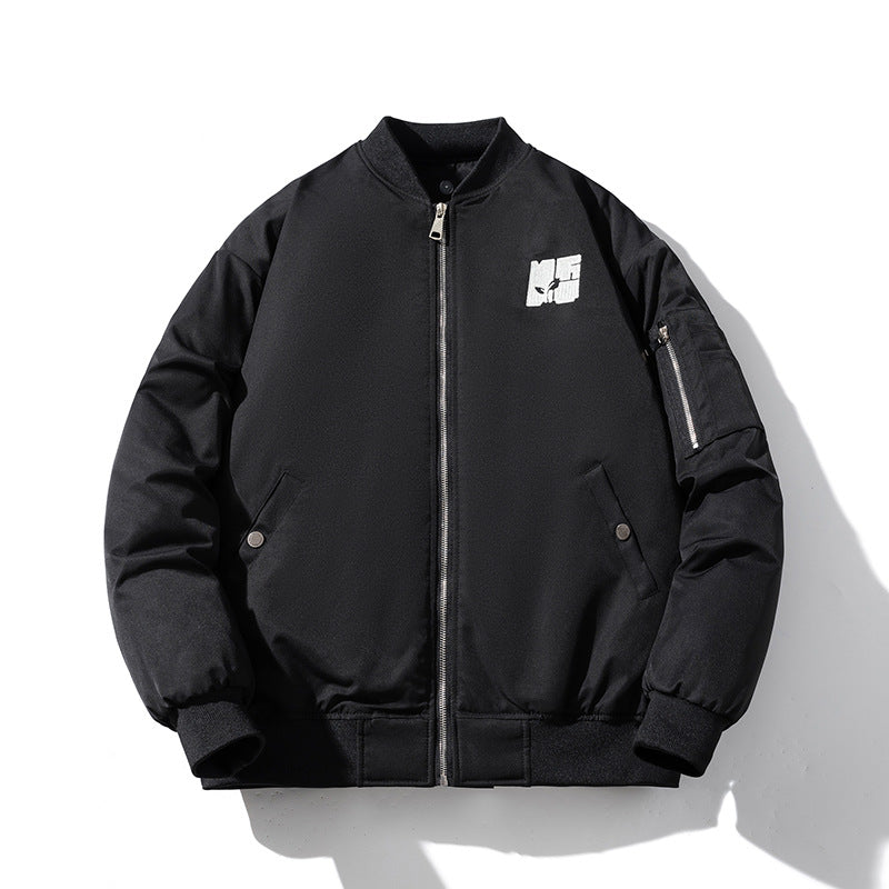 Men Vintage Jackets Embroidered Neutral Jacket Jacket Padded Baseball Jacket