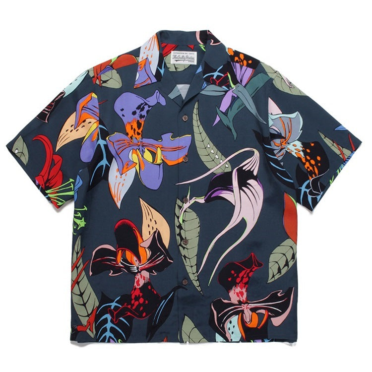 GUILTYPARTIES TIGER Shirts 22ss HAWAIIAN SHIR Hawaiian Short Sleeve Shirt Men