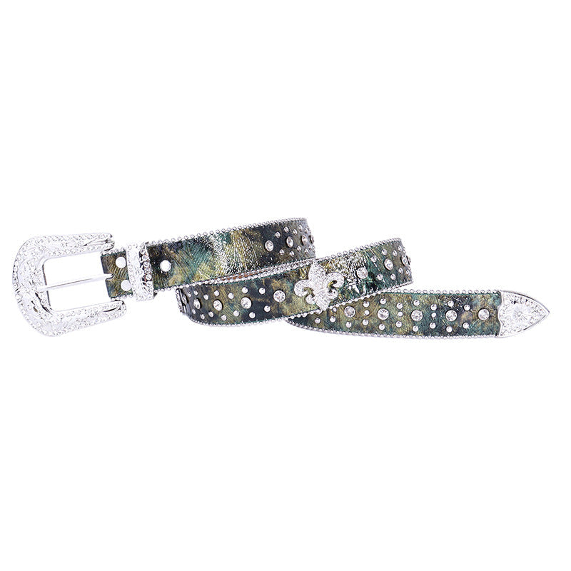 Hip-hop punk rhinestone belt crown decoration