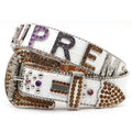 Hip-hop punk rhinestone belt punkletter surprise belt
