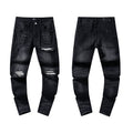 AM Jeans Fashion Black Ripped Loose