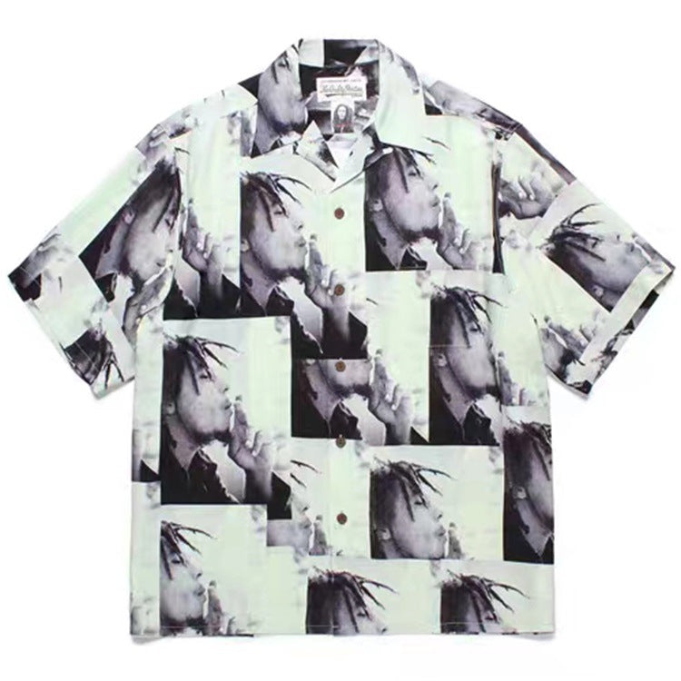 GUILTYPARTIES TIGER Shirts 22ss Joint Bob Marley Hawaiian Casual Print Short Sleeve Shirt Men
