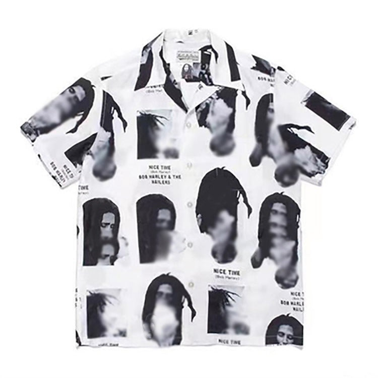 GUILTYPARTIES TIGER Shirts Basquiat graffiti Hawaiian short-sleeved flower shirt for men and women