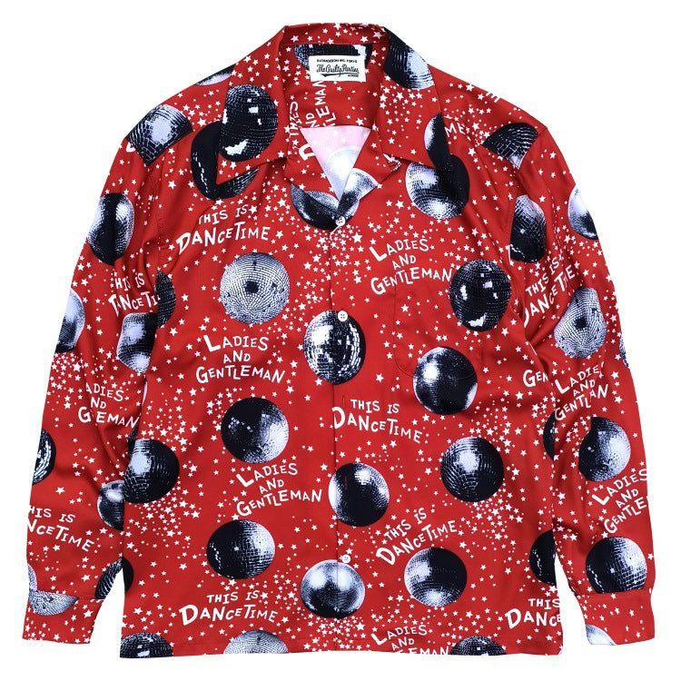 GUILTYPARTIES TIGER Long sleeved shirt 18SS Disco ball DISCO mirror ball Hawaii