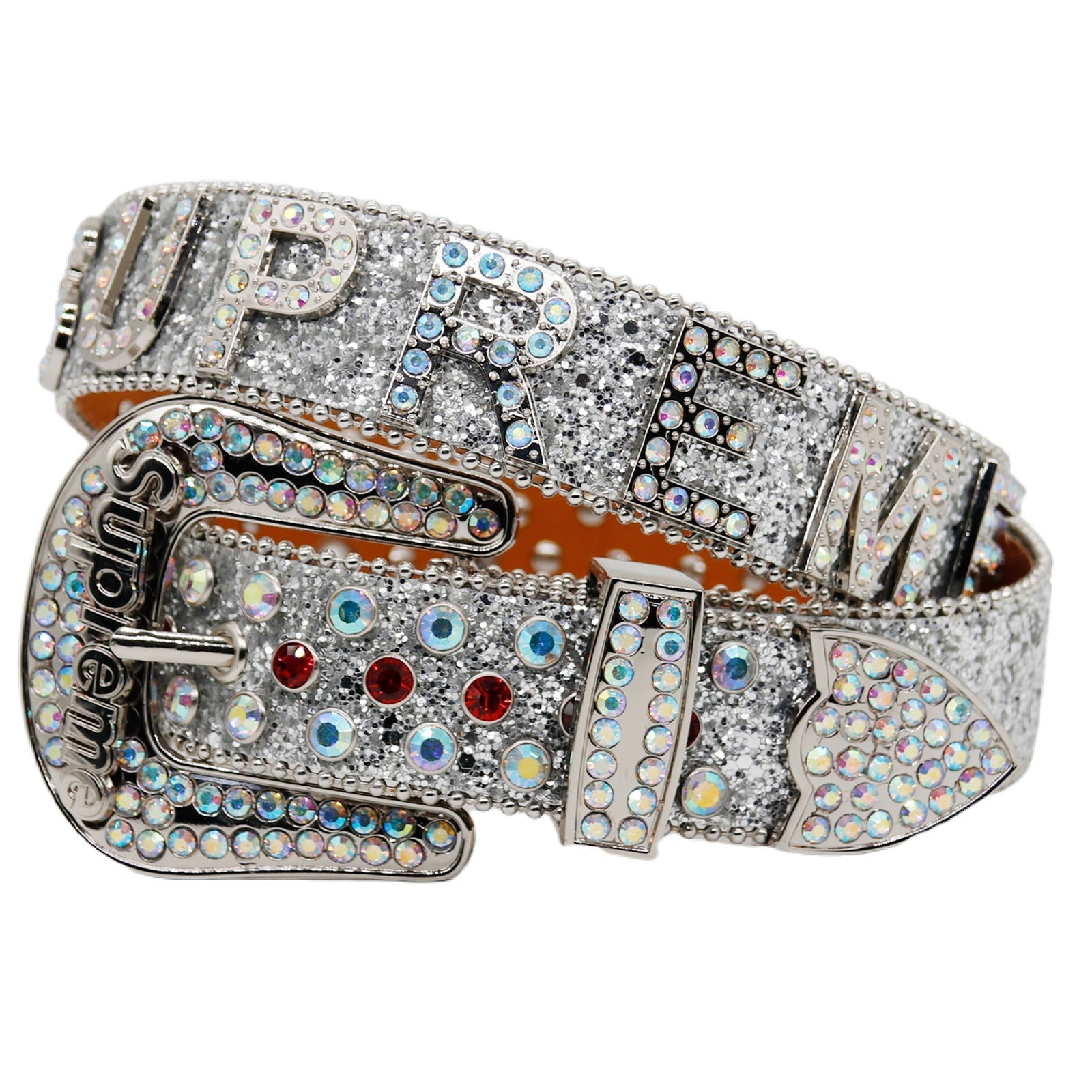 Hip-hop punk rhinestone belt glitter punkletter accessories