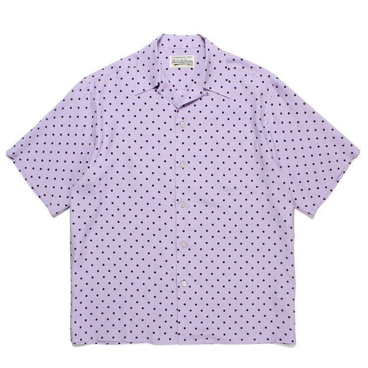 GUILTYPARTIES TIGER Shirts 23SS Striped Plaid Polka Dot Hawaiian Rayon Short Sleeve Shirt Men