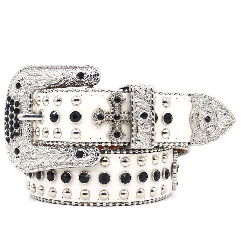 Hip-hop punk rhinestone belt punk style