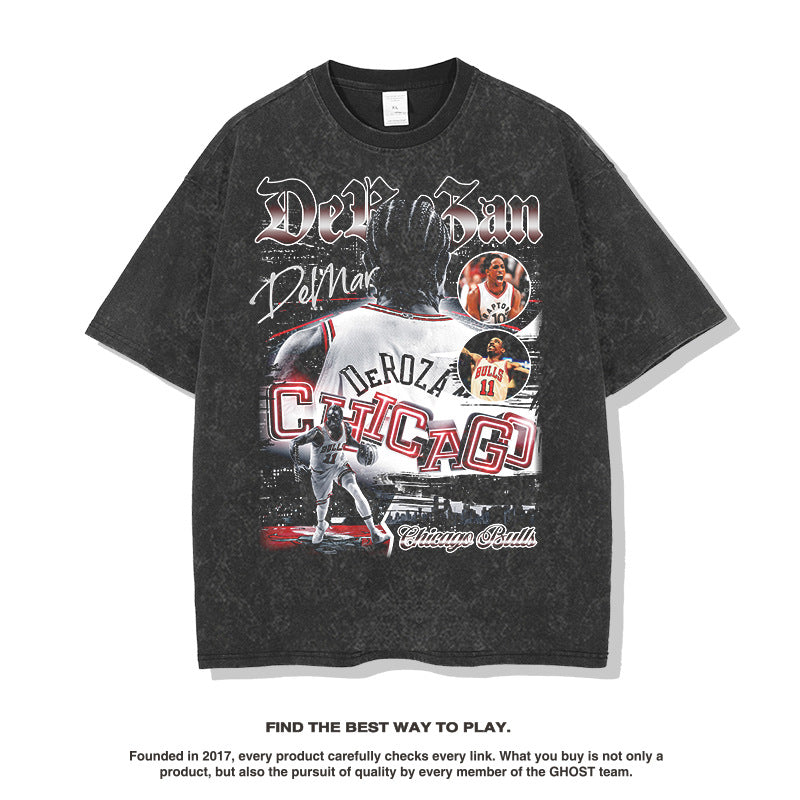 Nba T Shirt Summer Basketball Print Short Sleeve T-shirt Top Men and Women High-quality pure cotton comfortable and trendy clothing