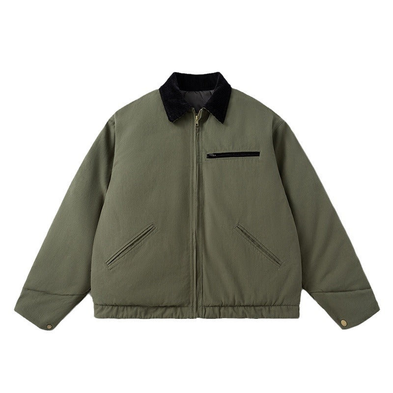 Mens Vintage Jackets Vintage Winter West Coast Lapel Colour Matching Jacket