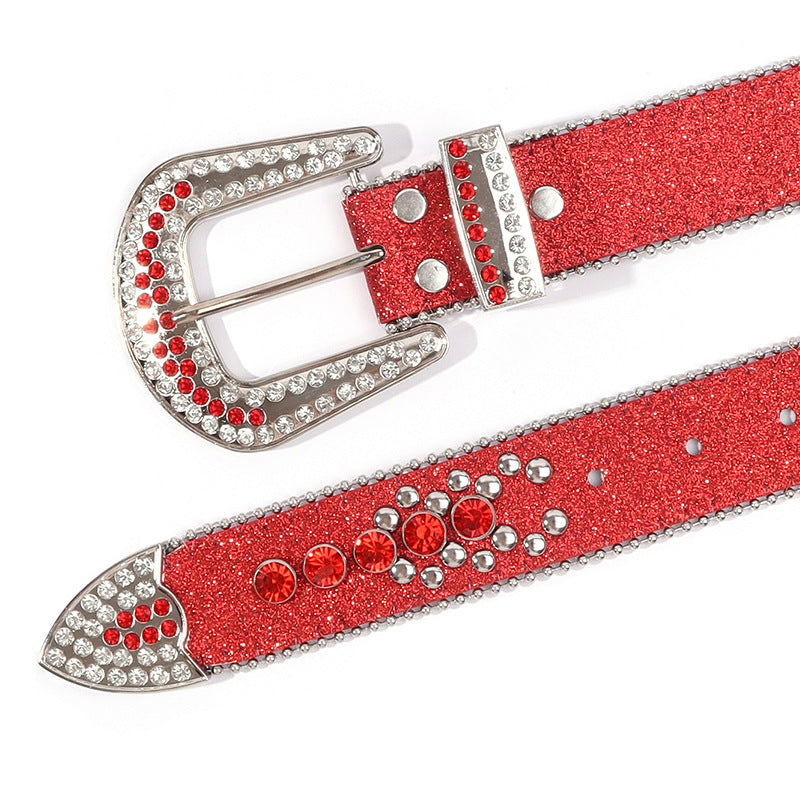 Hip-hop punk rhinestone belt skull accessories