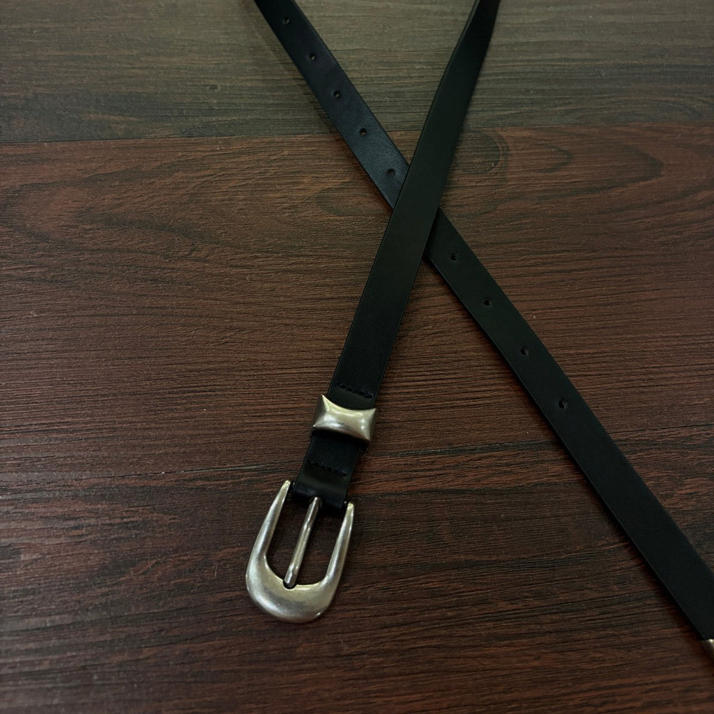 American vintage-style leather belt Cleanfit style belt Simple metal pin hand belt Casual commuter men and women