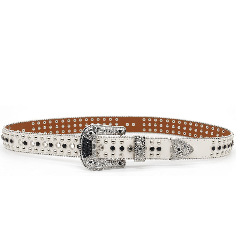 Hip-hop punk rhinestone belt punk style