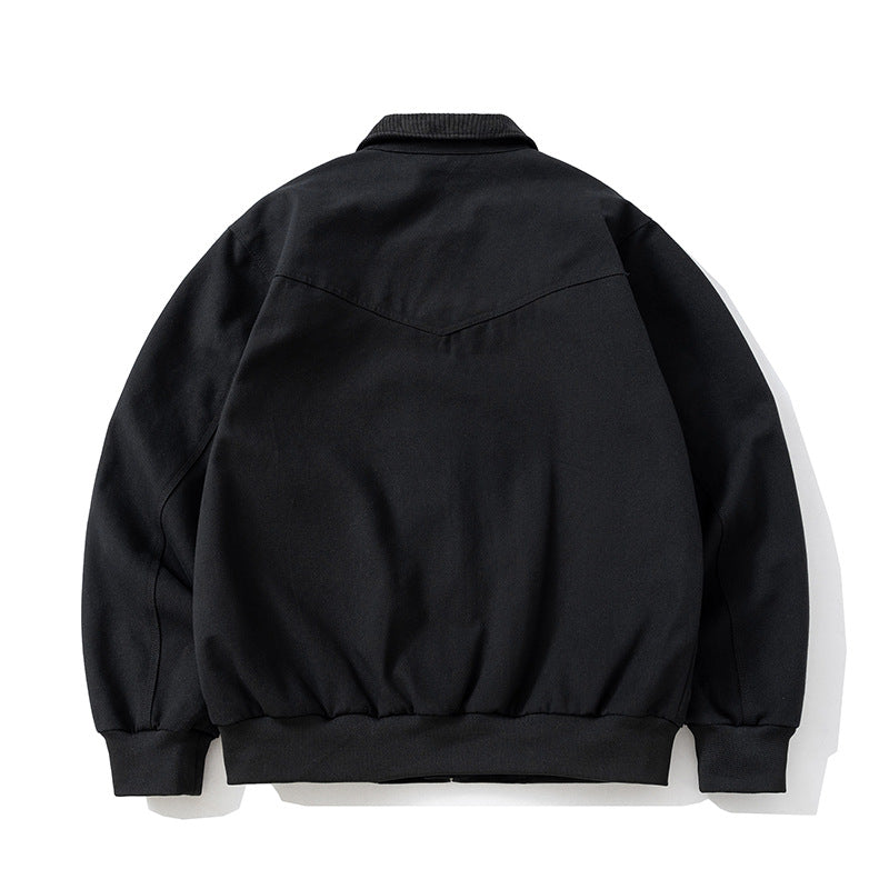 Mens Vintage Jackets Vintage Jacket Loose Locomotive Lapel Baseball Uniform