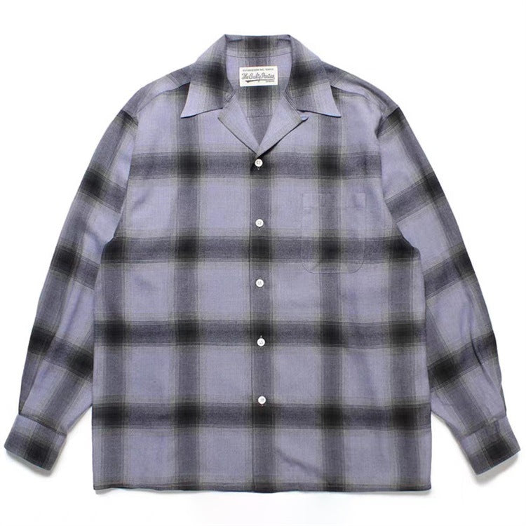 GUILTYPARTIES TIGER Long sleeved shirt plaid striped Hawaiian long-sleeved shirt