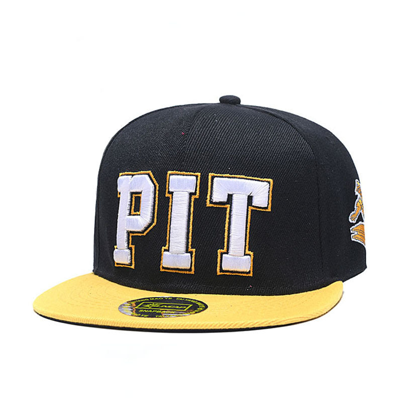 Trendy flat brimmed snapback hatsletter sunshade