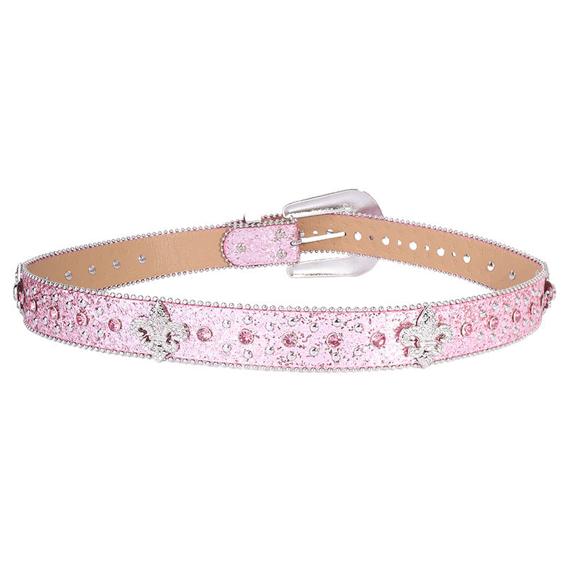 Hip-hop punk rhinestone belt crown decoration