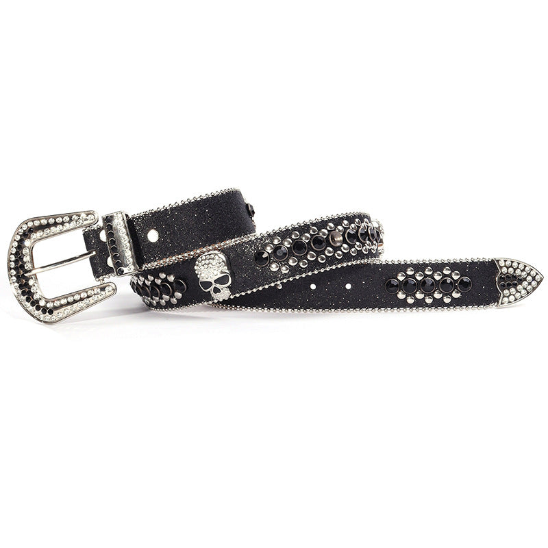 Hip-hop punk rhinestone belt skull accessories