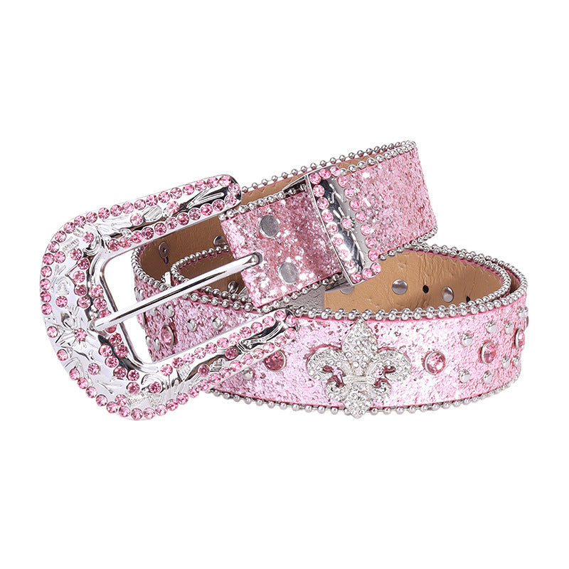 Hip-hop punk rhinestone belt crown decoration