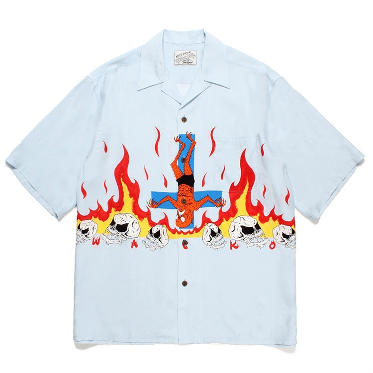 GUILTYPARTIES TIGER Shirts 24ss NECKFACE Co-branded Funny Graffiti, Hawaiian Short Sleeve Shirt