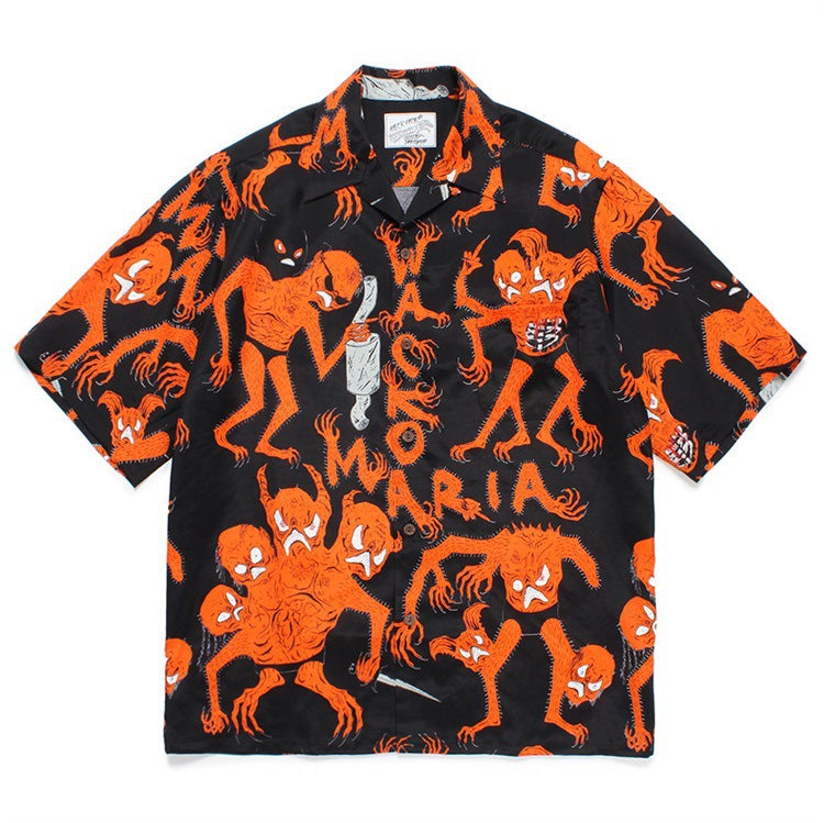 GUILTYPARTIES TIGER Shirts 24ss NECKFACE Co-branded Funny Graffiti, Hawaiian Short Sleeve Shirt