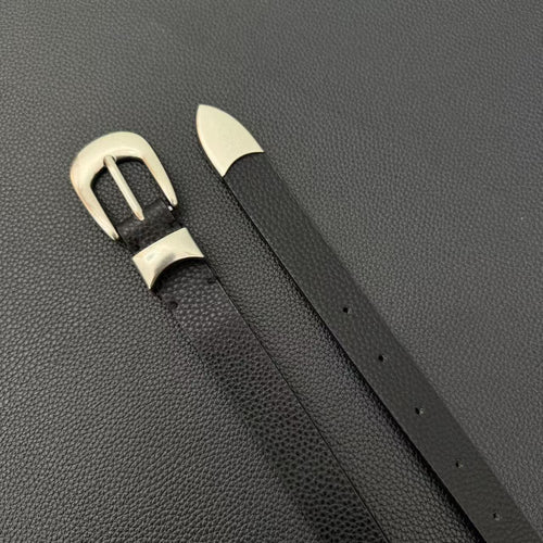 American vintage-style leather belt casual commuter versatile accessory belt classic women's belt decorative jeans