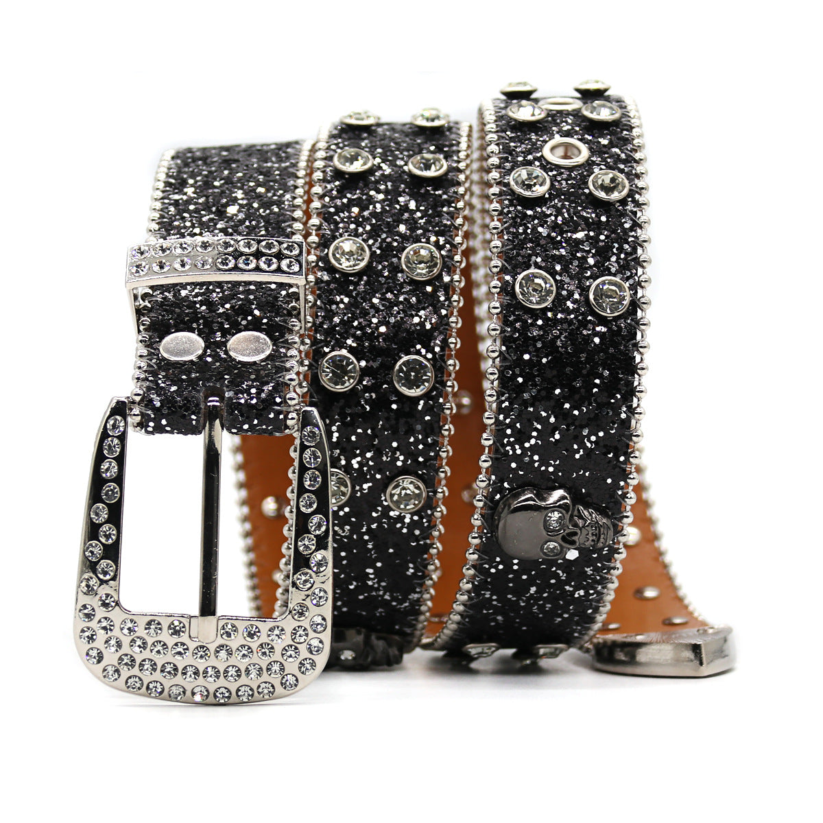 Hip-hop punk rhinestone belt punk style