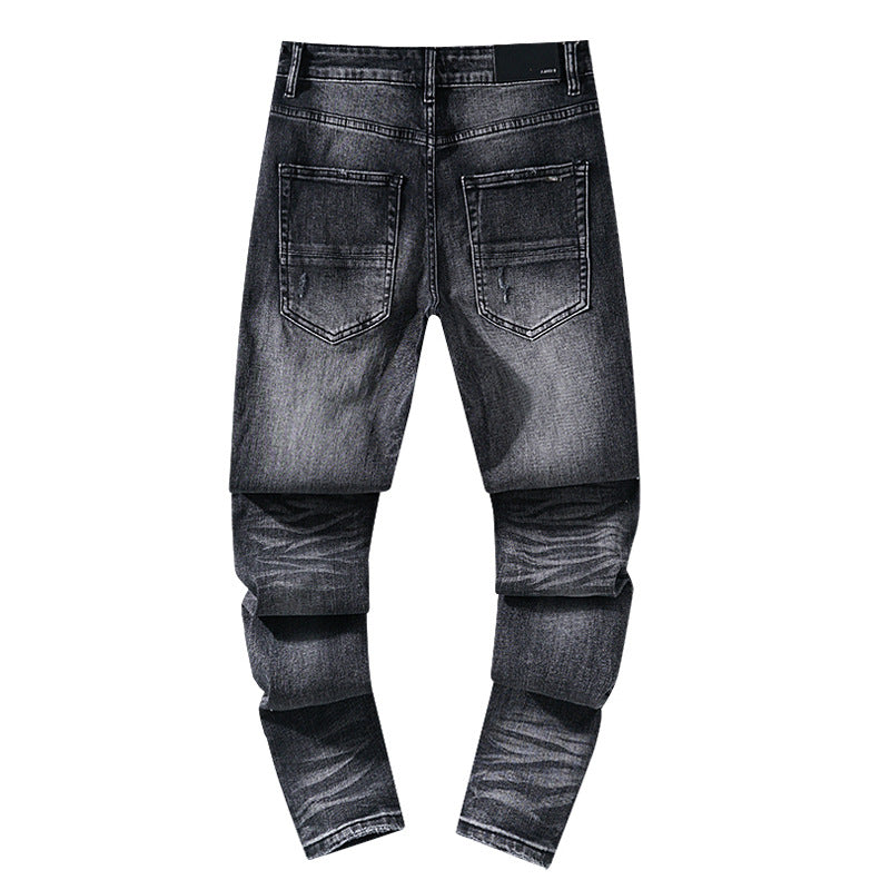 AMIRI Jeans Ripped Patch Slim Fit Casual Denim Trousers
