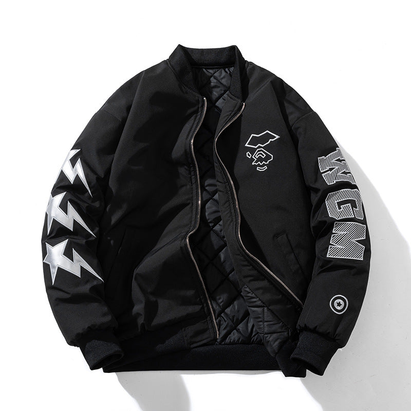 Mens Bomber Jacket MA-1 Winter Thickness available cotton-padded jacket Japanese autumn and winter embroidered pilot baseball jersey