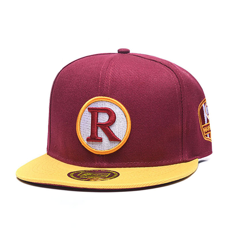 Trendy flat brimmed snapback hatsletter sunshade
