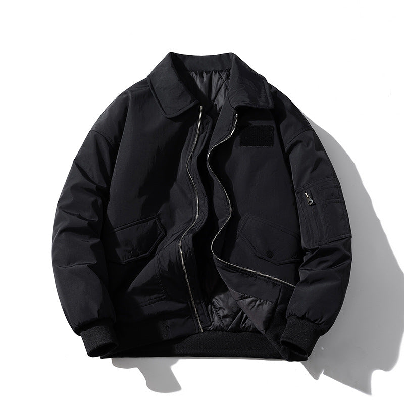 Mens Vintage Jackets Lapel cotton jacket oversize