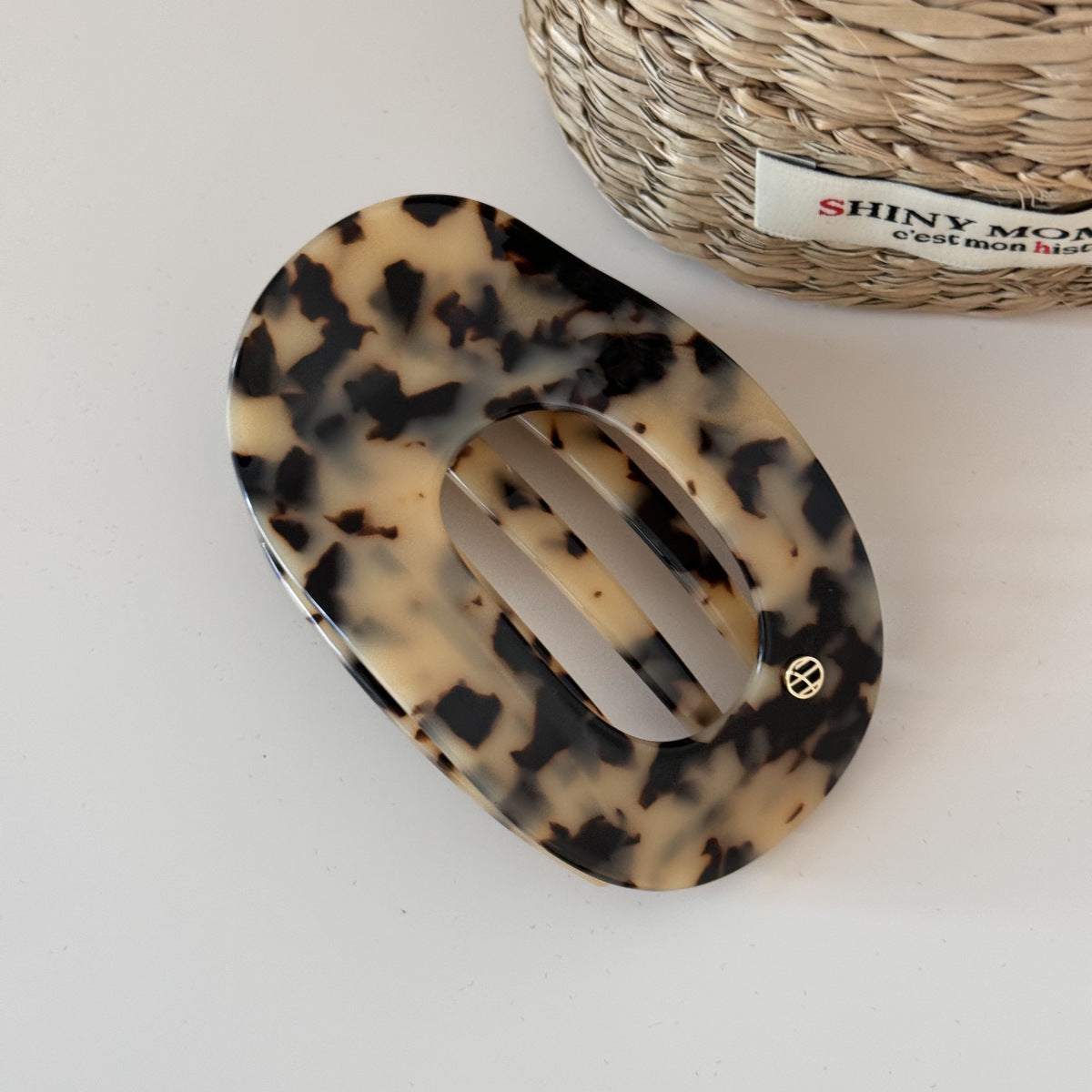 Acetic acid premium color flat oval hollow hairpin grab clip disc hair duck bill clip back head hairpin