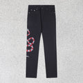 AMIRI Jeans Red Belly Brocade Stretch Jeans