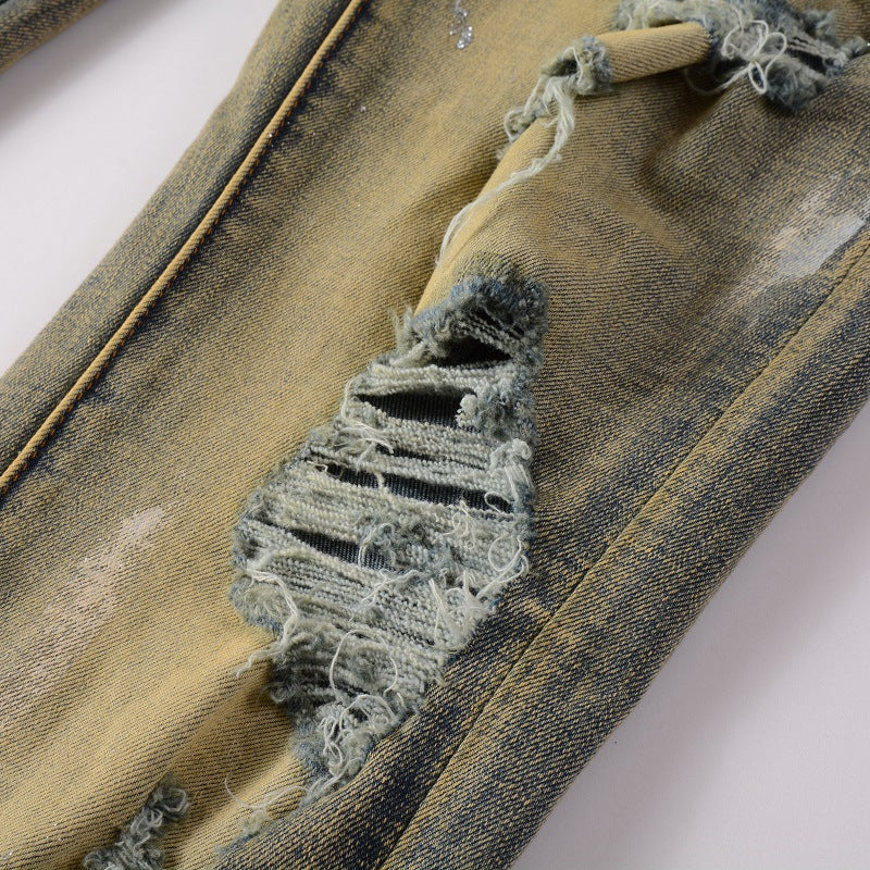 AM Jeans Graffiti Hole & Patch Stretch Slim Fit #6557