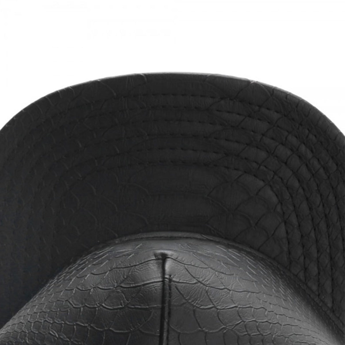 Trendy flat brimmed snapback hatsleather