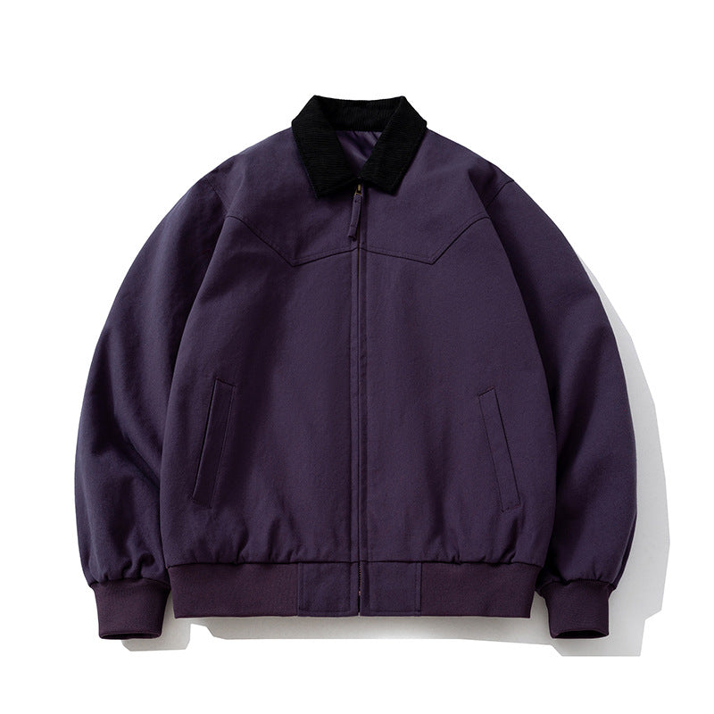 Mens Vintage Jackets Vintage Jacket Loose Locomotive Lapel Baseball Uniform