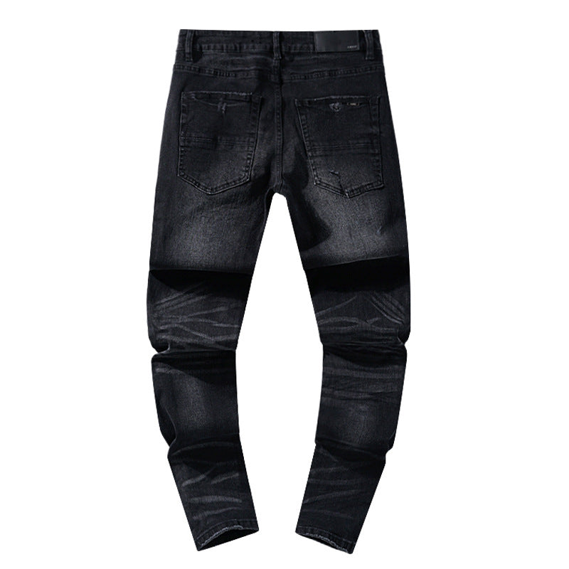 AM Jeans Fashion Black Ripped Loose