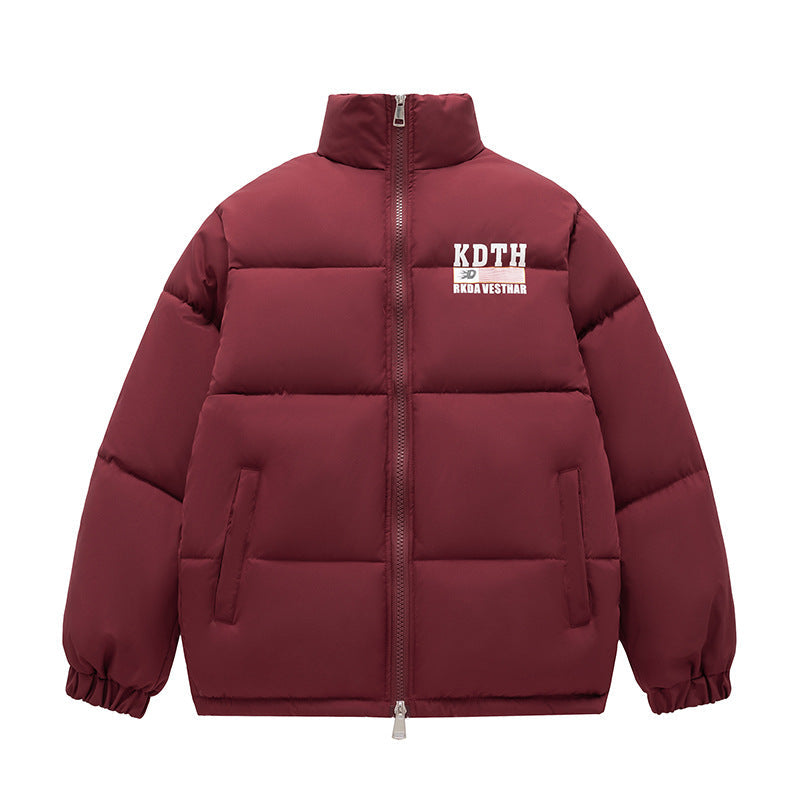 Mens Vintage Jackets Cotton Clothing Short High Street Stand-Up Collar Warm Padded Jacket
