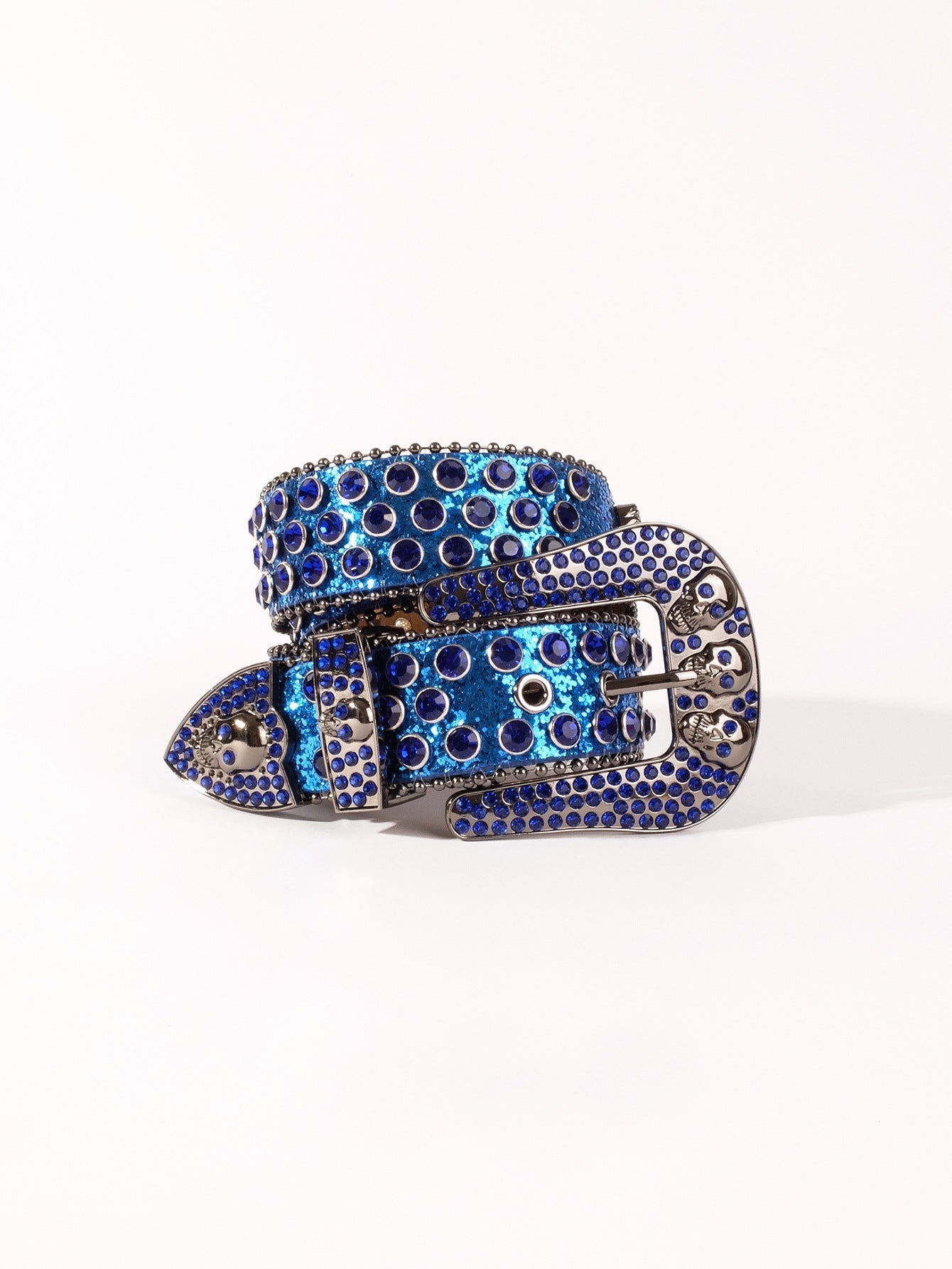 Hip-hop punk rhinestone belt punk style skull
