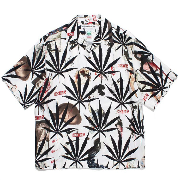 GUILTYPARTIES TIGER Shirts High Times Original Poster Lick Mama Hawaiian Short Sleeve Shirt