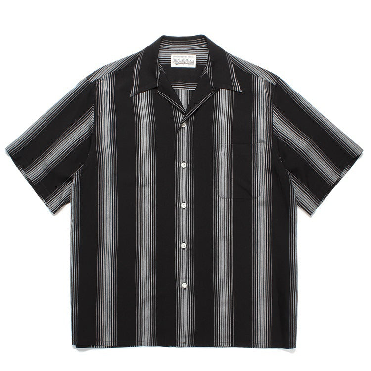GUILTYPARTIES TIGER Shirts 23SS Striped Plaid Polka Dot Hawaiian Rayon Short Sleeve Shirt Men