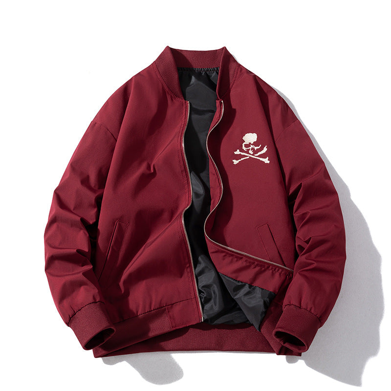 Mens Vintage Jackets Dark Baseball Uniform Bomber Jacket