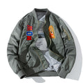 Mens Bomber Jacket MA-1 Winter Thickness available cotton-padded jacket Autumn/winter embroidery shark pilot baseball jersey