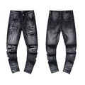 AMIRI Jeans Ripped Patch Slim Fit Casual Denim Trousers